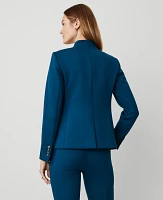 Ann Taylor The Cutaway Blazer Double Knit Sea Storm Women's