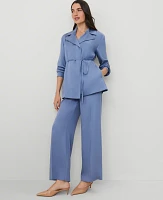 Ann Taylor Sateen Wrap Blazer Colony Blue Women's