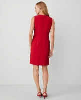 Ann Taylor The Petite Sleeveless Shift Dress Fluid Crepe Gingham Red Women's