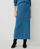 Ann Taylor Petite Ribbed Sweater Skirt Balmy Blue Women's