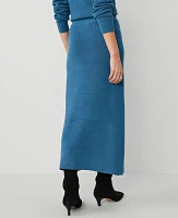 Ann Taylor Petite Ribbed Sweater Skirt Balmy Blue Women's