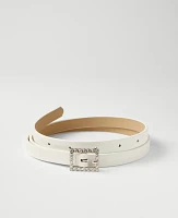 Ann Taylor Crystal Square Buckle Belt Winter White Women's