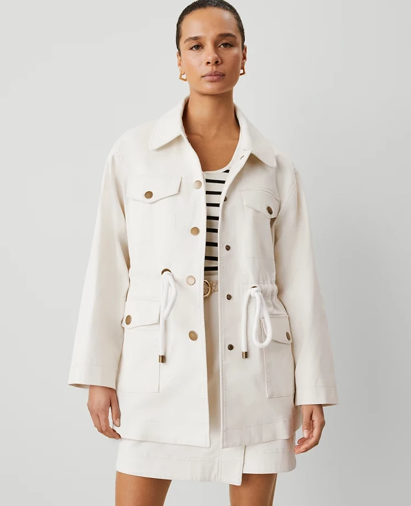 Ann Taylor Weekend Collection Parka Jacket Winter White Women's