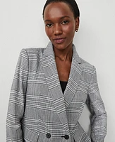 Ann Taylor The Crosby Blazer Plaid Black Women's