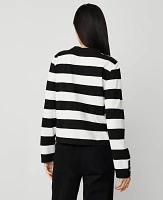 Ann Taylor Stripe Button-Cuff Top Women's