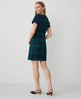 Ann Taylor Petite Tartan Shift Dress Rainforest Women's