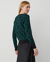 Ann Taylor Geo Cardigan Jewel Green Women's