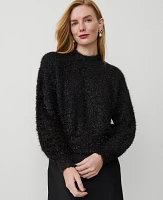 Ann Taylor Petite Tinsel Wedge Sweater Black Women's