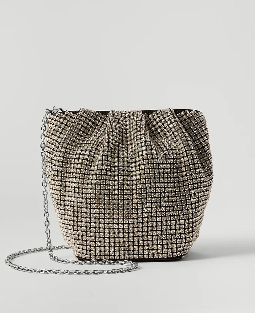 Ann Taylor Crystal Slouchy Bag Silver Women's