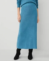 Ann Taylor Ribbed Sweater Skirt Balmy Blue Women's