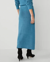 Ann Taylor Ribbed Sweater Skirt Balmy Blue Women's