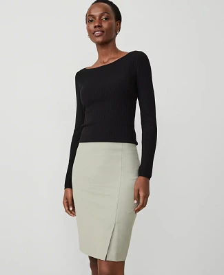 Ann Taylor The Side-Vent Pencil Skirt Seagrass Women's