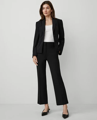 Ann Taylor The Mini Flare Pant Knit Crepe Black Women's