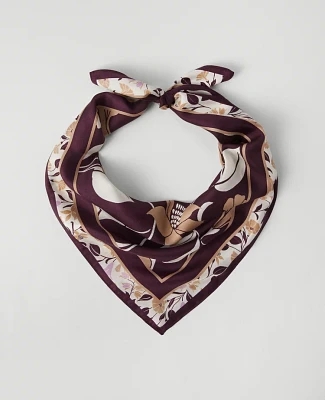 Ann Taylor Floral Silk Scarf Winter White Women's