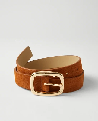 Ann Taylor Wide Buckle Suede Belt Honey Brown Women's