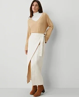 Ann Taylor Denim Wrap Maxi Skirt Ivory Women's