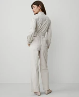 Ann Taylor Stand Collar Jumpsuit Tahini Women's