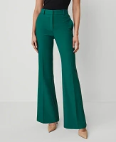 Ann Taylor The Flare Trouser Pant Textured Drape Fresh Evergreen Women's