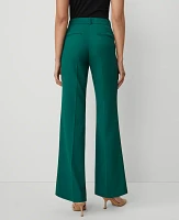 Ann Taylor The Flare Trouser Pant Textured Drape Fresh Evergreen Women's