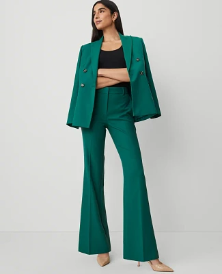 Ann Taylor The Flare Trouser Pant Textured Drape Fresh Evergreen Women's