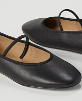 Ann Taylor Mary Jane Leather Ballet Flats Women's