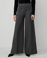 Ann Taylor The Petite Dramatic Wide-Leg Pant Heather Ponte Moonlight Grey Women's