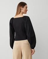 Ann Taylor Wrap Blouse Black Women's