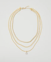 Ann Taylor Multi Chain Layered Necklace Goldtone Women's