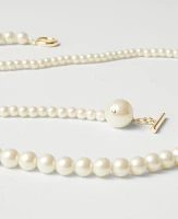 Ann Taylor Double Wrap Pearlized Pendant Necklace Ivory Women's