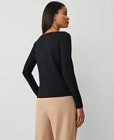 Ann Taylor Ponte Square Neck Top Women's