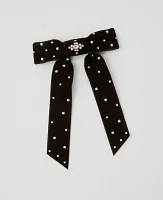 Ann Taylor Pearlized Embellished Hair Bow Black Women's