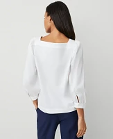 Ann Taylor Puff Sleeve Blouse White Women's