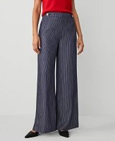 Ann Taylor The Petite Wide-Leg Sailor Pant Pinstripe Indigo/White Women's