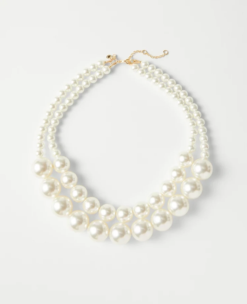 Ann Taylor Pearlized Necklace Ivory Women's