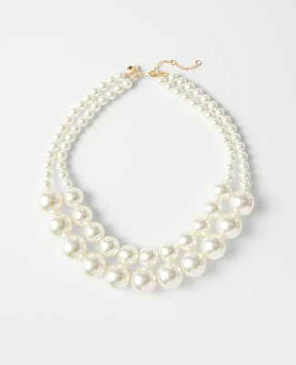 Ann Taylor Pearlized Necklace Ivory Women's