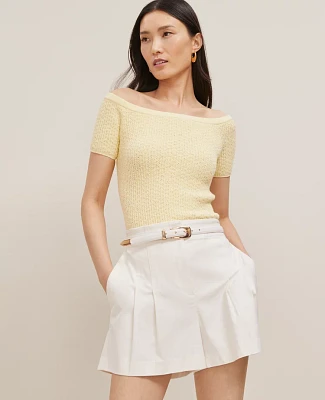 Ann Taylor Textured Off-The-Shoulder Sweater Women's