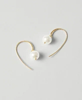 Ann Taylor Pearlized Hook Drop Earrings Goldtone Women's