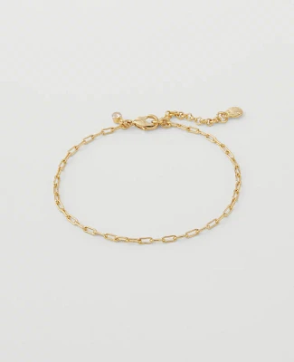 Ann Taylor Demi Fine Paperclip Bracelet Goldtone Women's