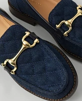 Ann Taylor Horsebit Denim Loafers Dark Blue Women's