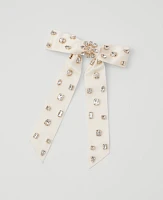 Ann Taylor Crystal Embellished Hair Bow Winter White Women's