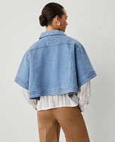 Ann Taylor Weekend Collection Denim Poncho Soft Blue Women's