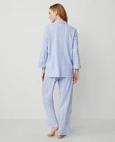 Ann Taylor Striped Pajama Set Freesia Blue Women's