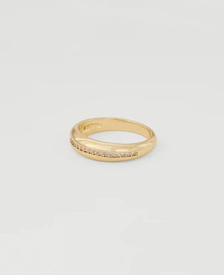 Ann Taylor Demi Fine Crystal Embedded Ring Goldtone Women's