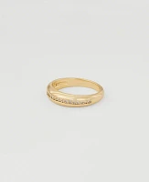 Ann Taylor Demi Fine Crystal Embedded Ring Goldtone Women's