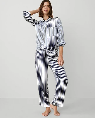 Ann Taylor Mixed Stripe Pajama Set Night Sky Women's