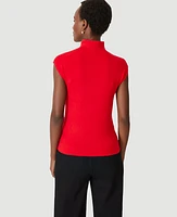 Ann Taylor Wide Shoulder Mock Neck Sweater Shell Top Women's