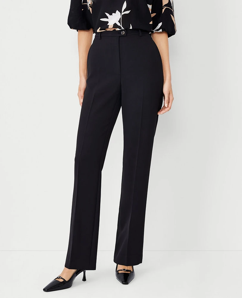 Ann Taylor The Slim Straight Pant Fluid Crepe - Curvy Fit 2 Women's