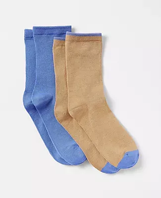 Ann Taylor Colorblock Crew Sock Set