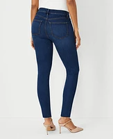 Ann Taylor Petite Mid Rise Skinny Jeans Dark Stone Wash - Curvy Fit Women's