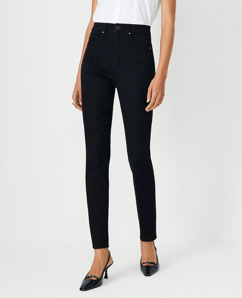 Ann Taylor Petite High Rise Skinny Jeans Classic Black Wash